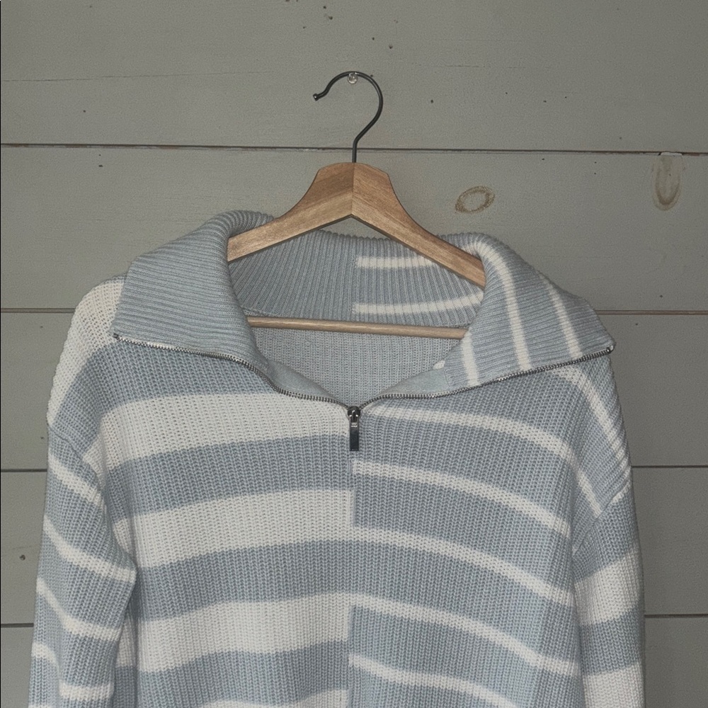 John + Jenn Striped Quarter-Zip Knit Sweater - Picture 5 of 7